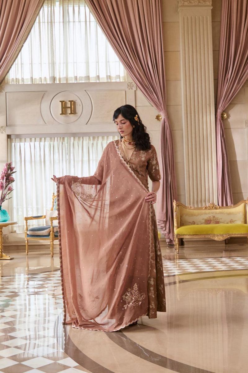 PH-2790 CHIARA KURTA SET – MOCHA by Paulmi & Harsh for women Worldwide