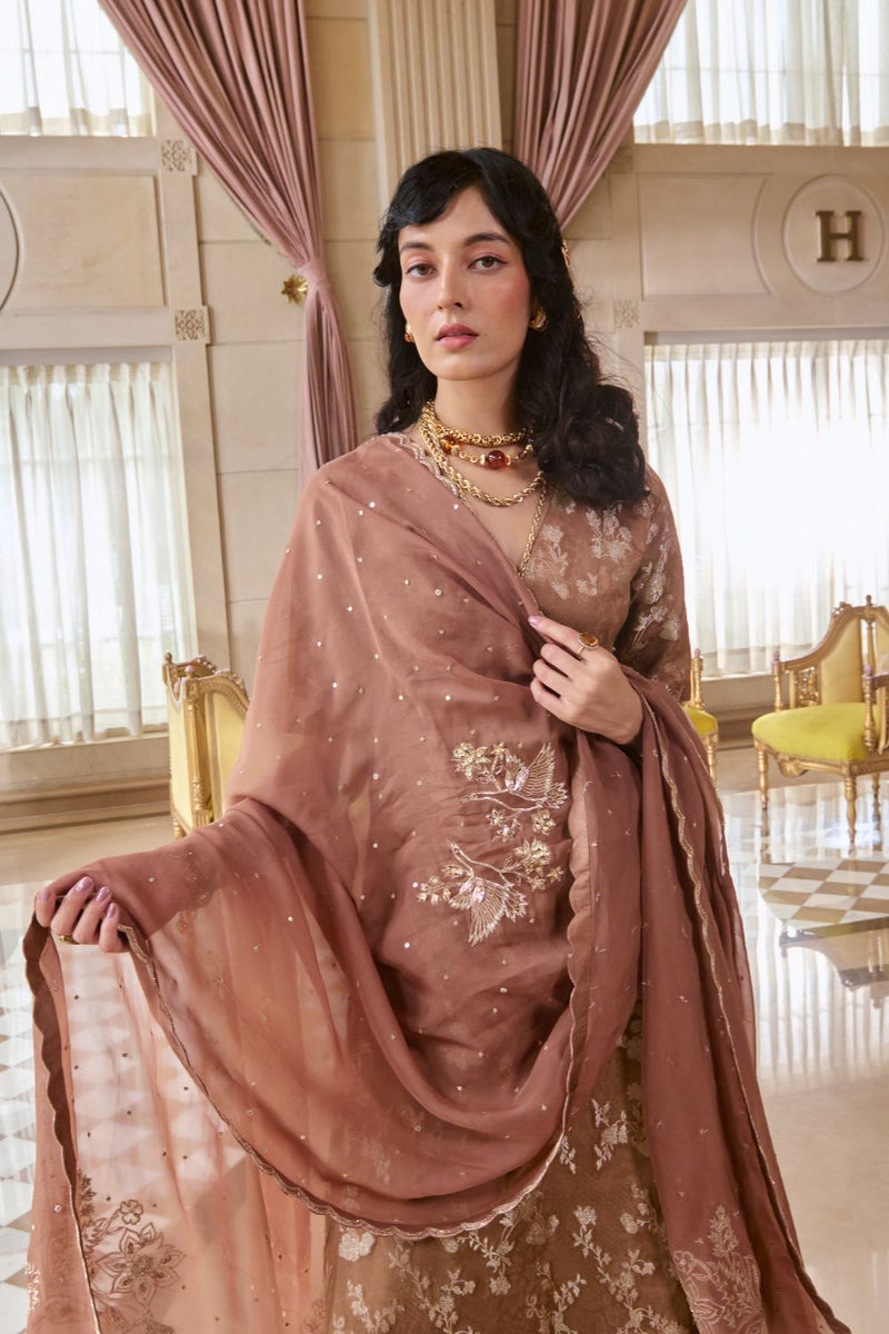 PH-2790 CHIARA KURTA SET – MOCHA by Paulmi & Harsh for women Worldwide