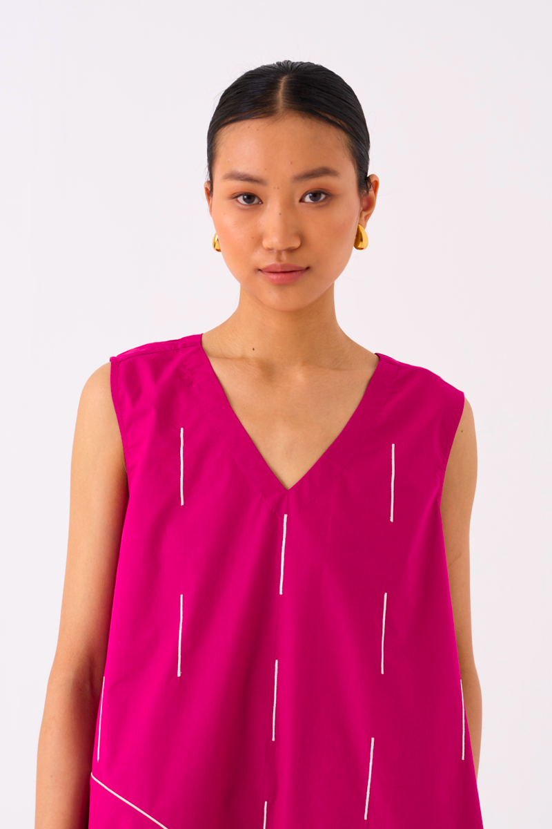 RAINDROP DRESS-FUSCHIA