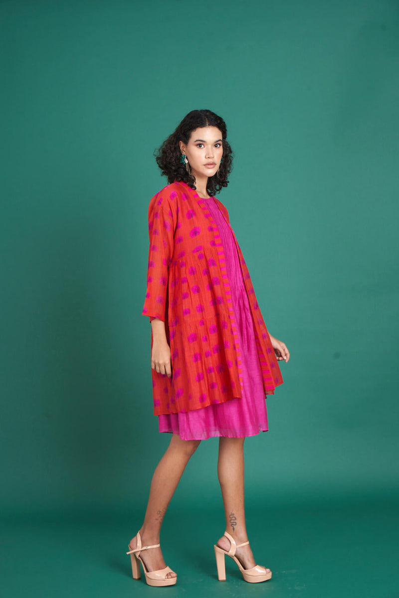 Zina mul cotton silk co-ord sets silk by Priti Prashant in pink color for women Worldwide