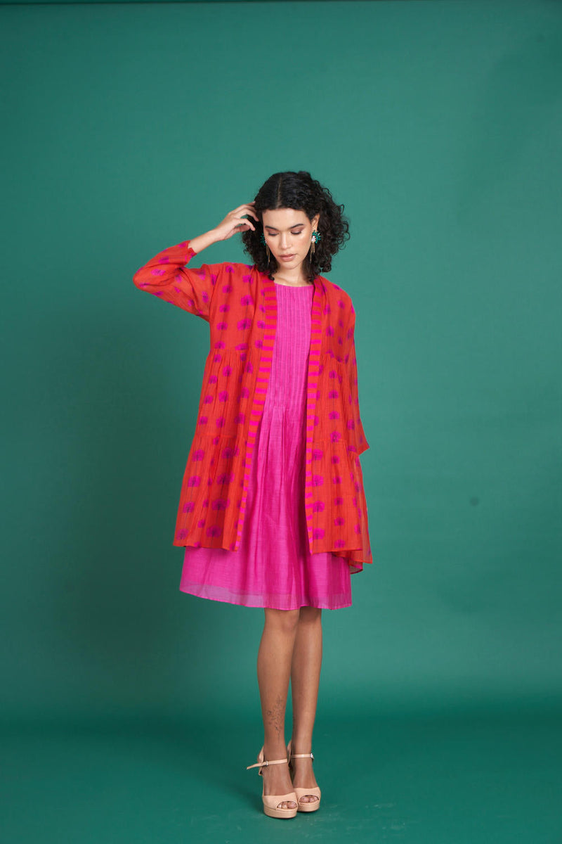 Zina mul cotton silk co-ord sets silk by Priti Prashant in pink color for women Worldwide