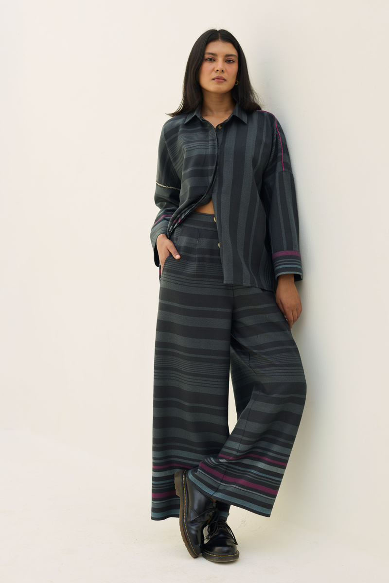 Ellen Dolman Sleeve Co-ord Set - Charcoal by Manan in charcoal color for women Worldwide