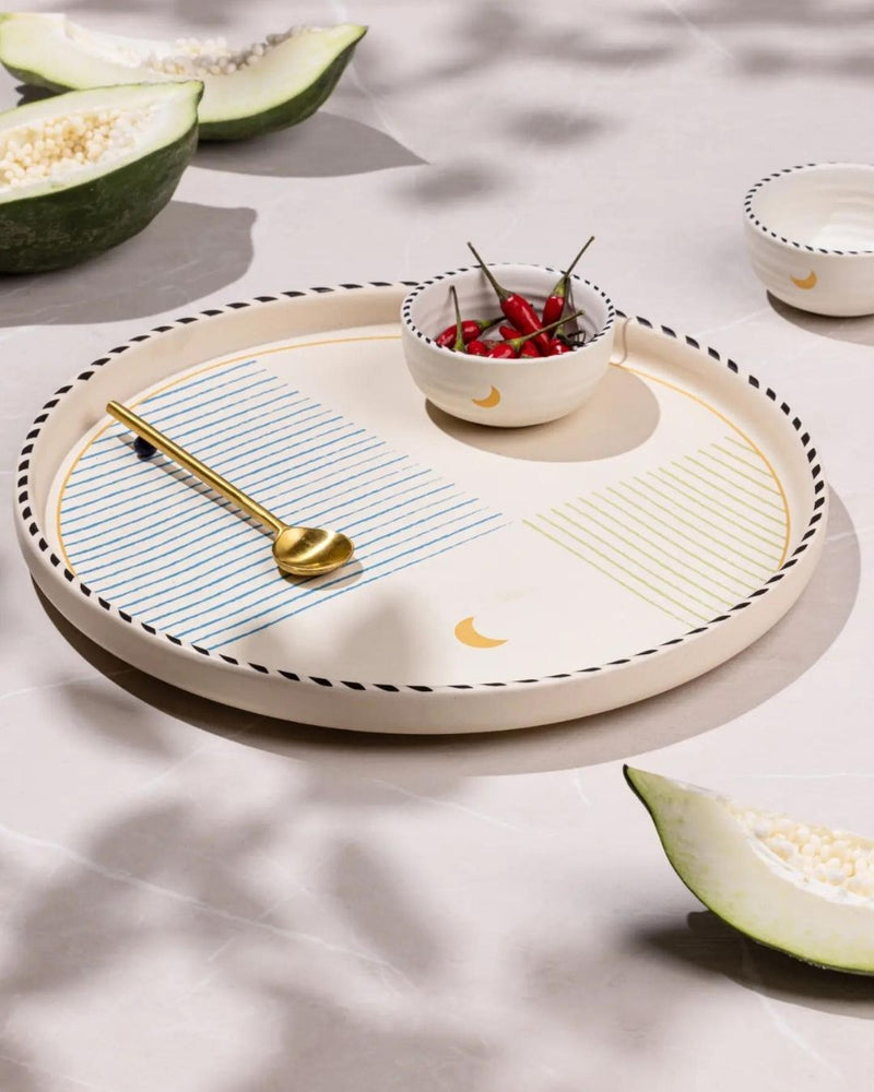 Mirissa Platter and Server Gift Set linen by Gado Living for Worldwide