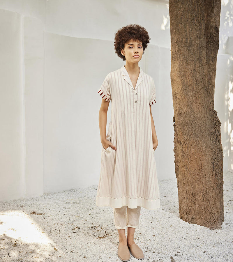 The echo co-ord set Co-ord Set by Khara Kapas in white for women Worldwide