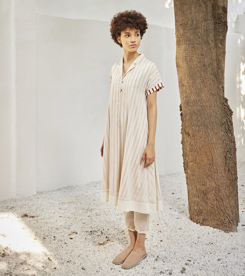 The echo co-ord set Co-ord Set by Khara Kapas in white for women Worldwide