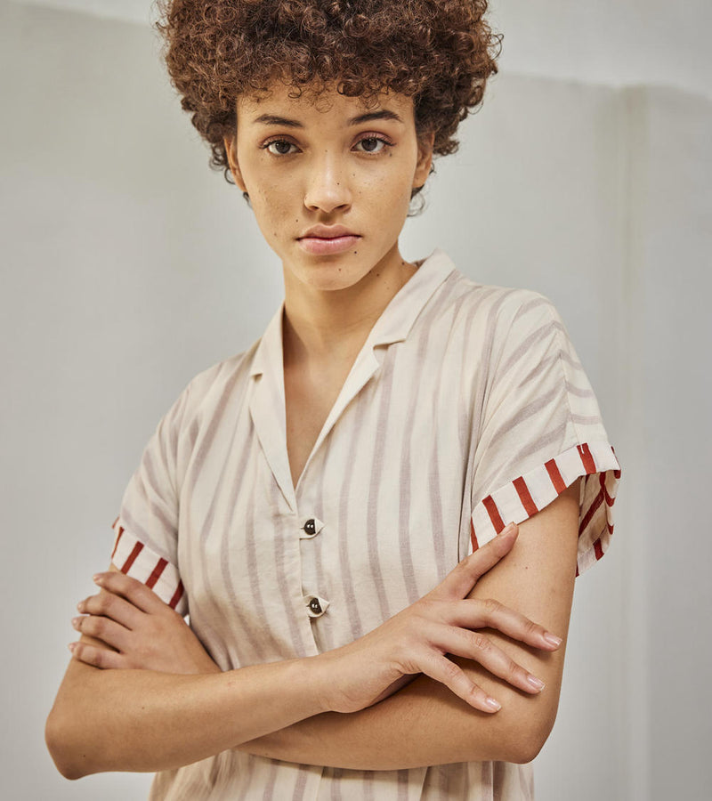 The echo co-ord set Co-ord Set by Khara Kapas in white for women Worldwide