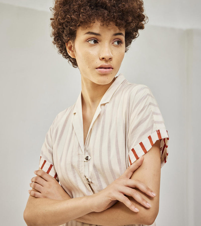 The echo co-ord set Co-ord Set by Khara Kapas in white for women Worldwide