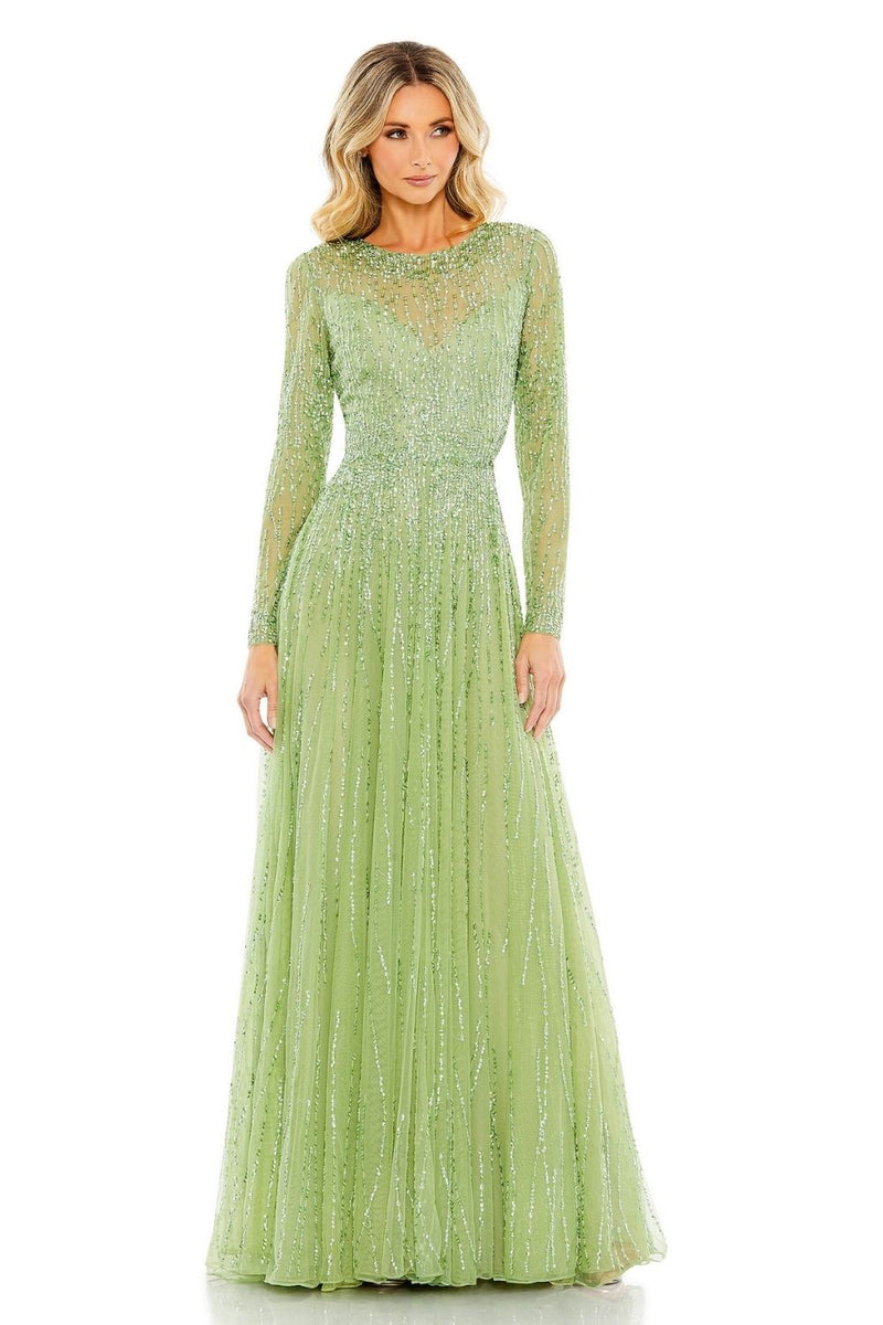 MD-5636 Green Flared Gown-Green by Mac Duggal in green color for women Worldwide