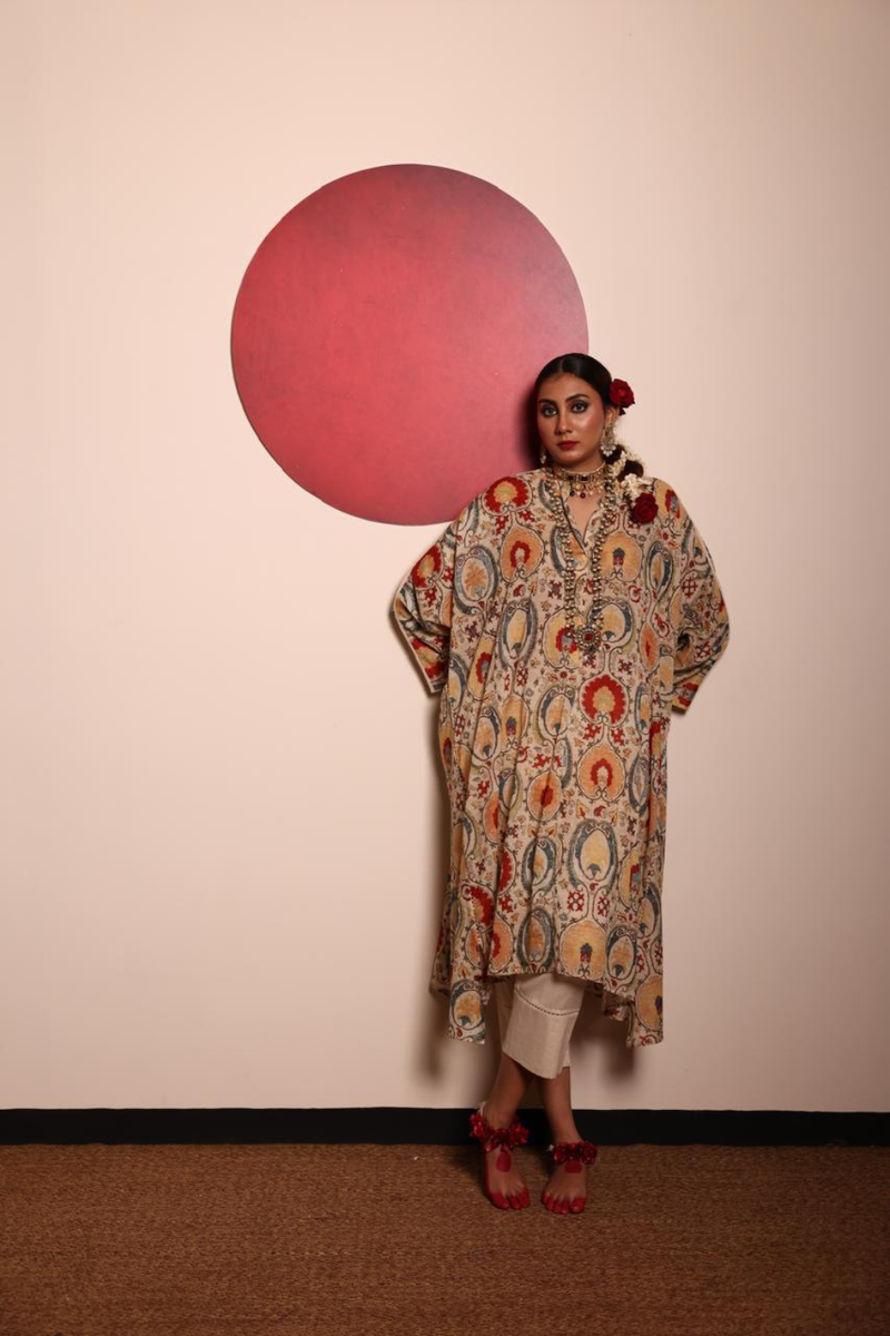 Suzaani Print Asymmetrical Tunic & Narrow Pant muslin by Sabo by Sabina for women Worldwide