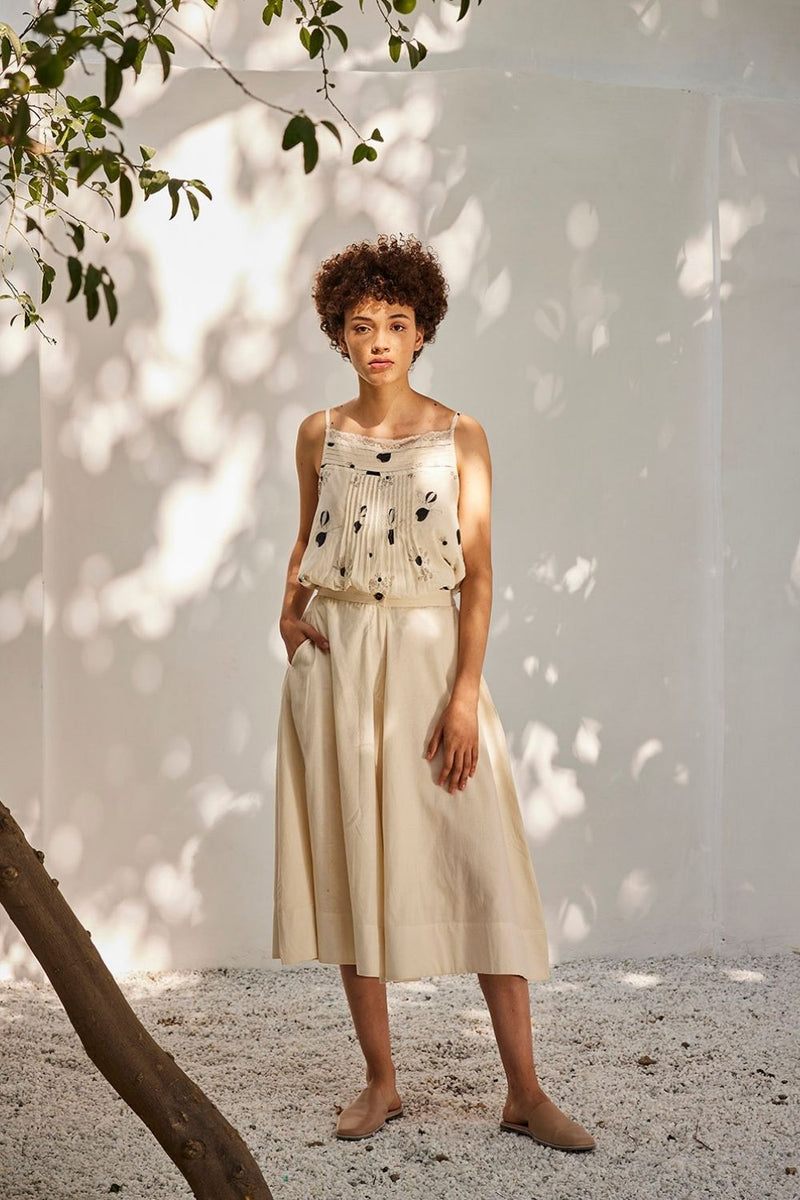 Sweet mist culottes Bottoms by Khara Kapas in white for women Worldwide