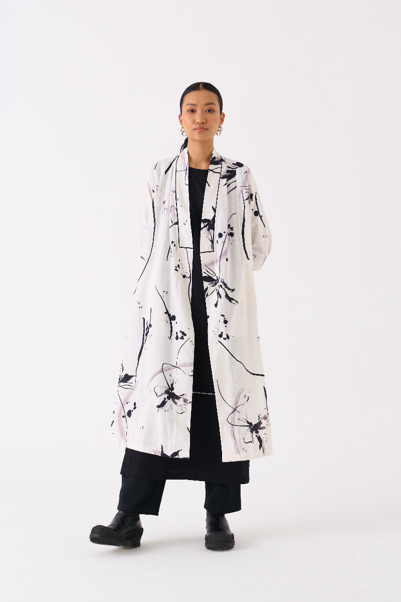 WRAP COLLAR OVERLAY CO-ORD
(SET OF 3)-BLACK poplin by THREE in black color for women Worldwide