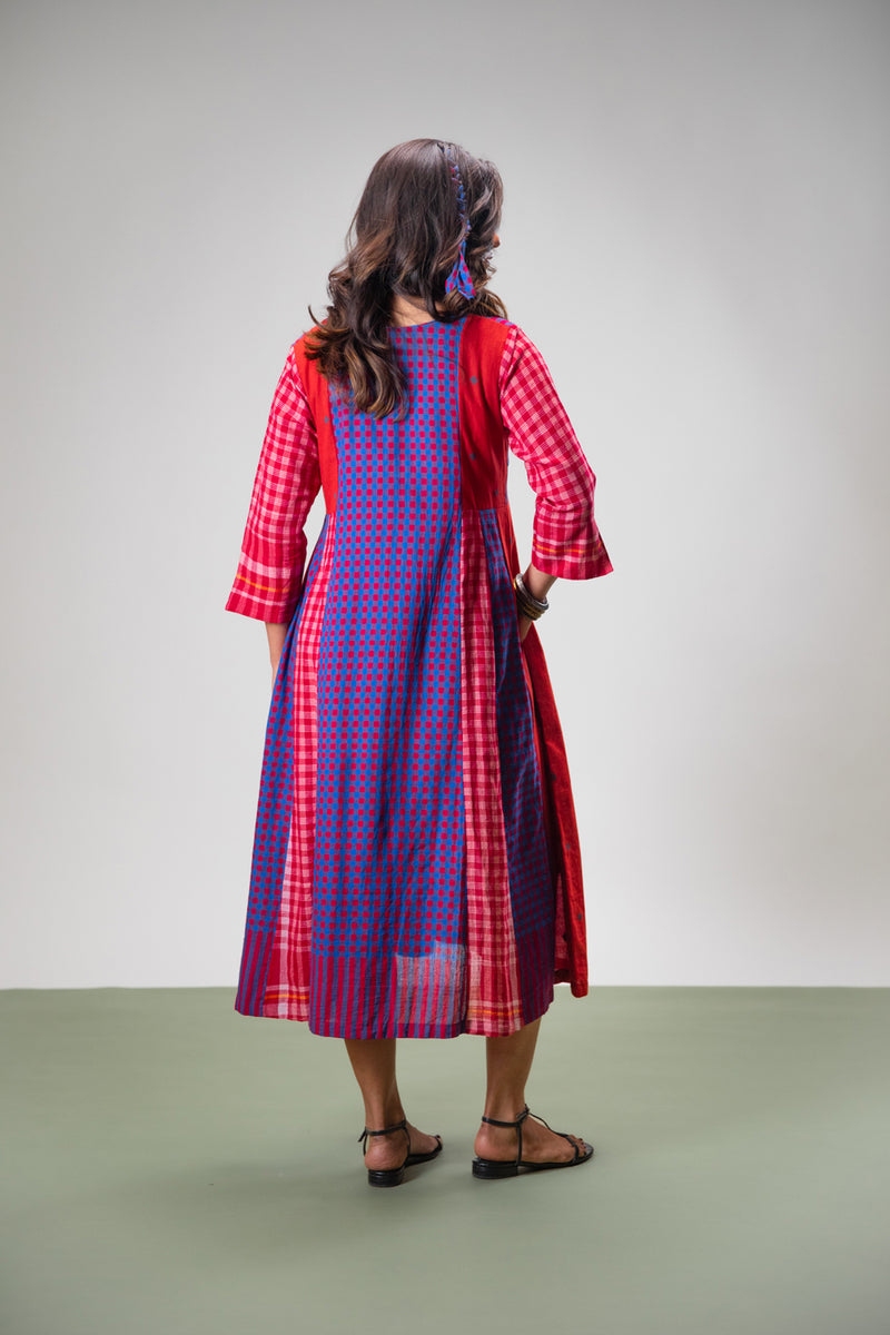 Amethyst Dress cotton,gamcha dress by 145 East in red, purple for women Worldwide