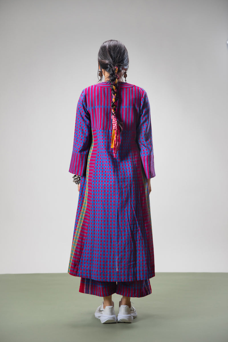 Lavender Set (Dress + Palazzo) gamcha co-ord set by 145 East in purple for women Worldwide
