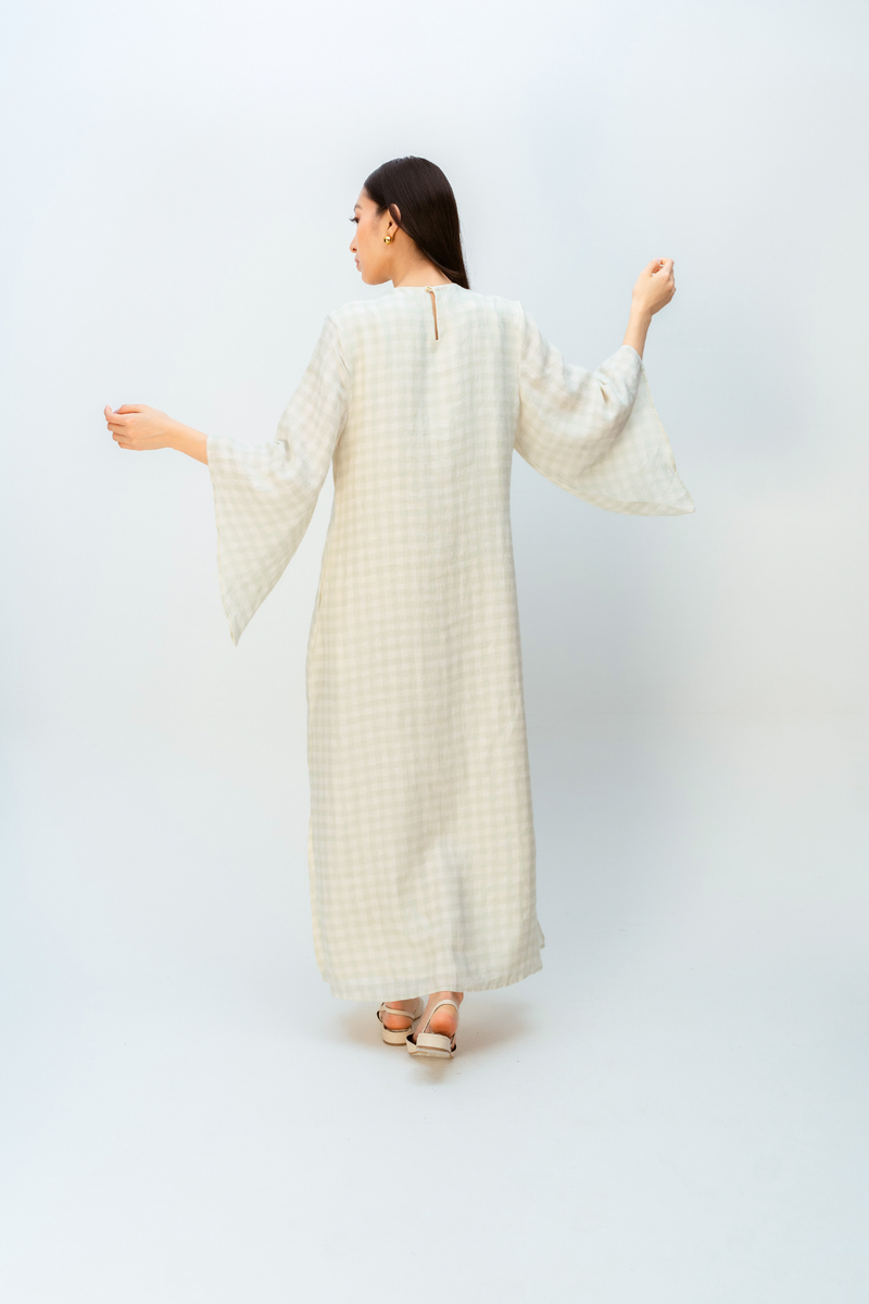 MISTED GARDEN DRESS linen dress by Ode to Odd in green for women Worldwide