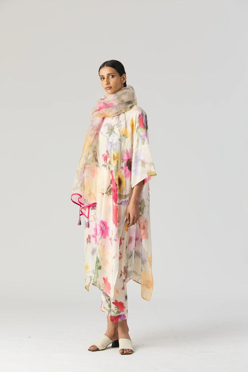 MARIA DUPATTA organza by Yam in white color for women Worldwide