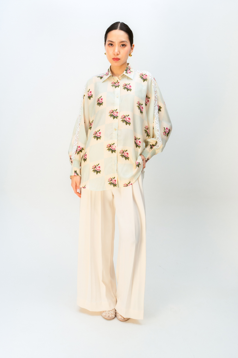 MORNING SONG SHIRT silk top/shirt by Ode to Odd in green for women Worldwide