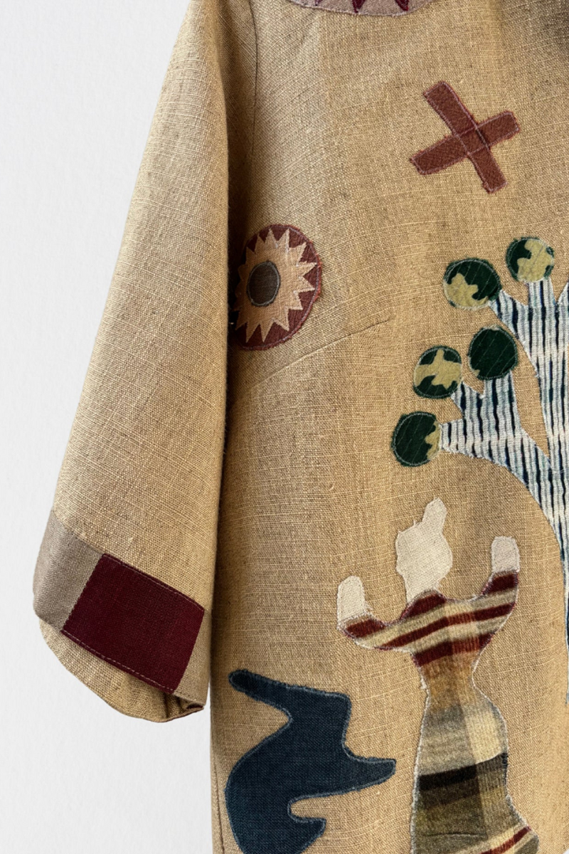 Crop Set -Beige Applique rayon by CORD for women Worldwide