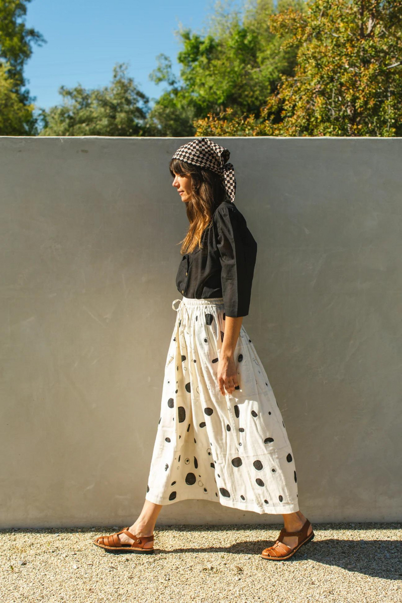 Crow Artisan Skirt — Black White