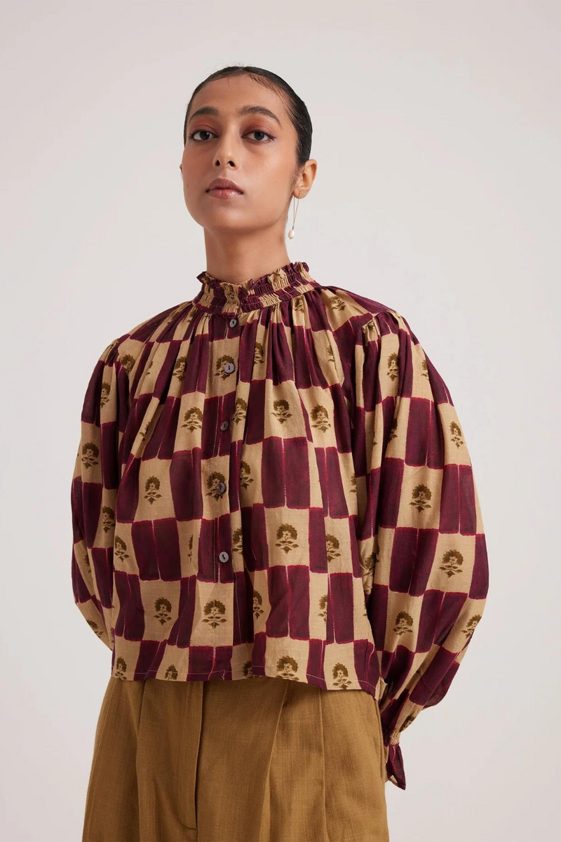 Elsa Top-Stamp Checks cotton by CORD for women Worldwide