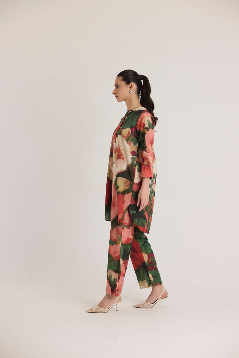 SCARLETT SHORT KURTA SET cotton by Yam in multi color for women Worldwide