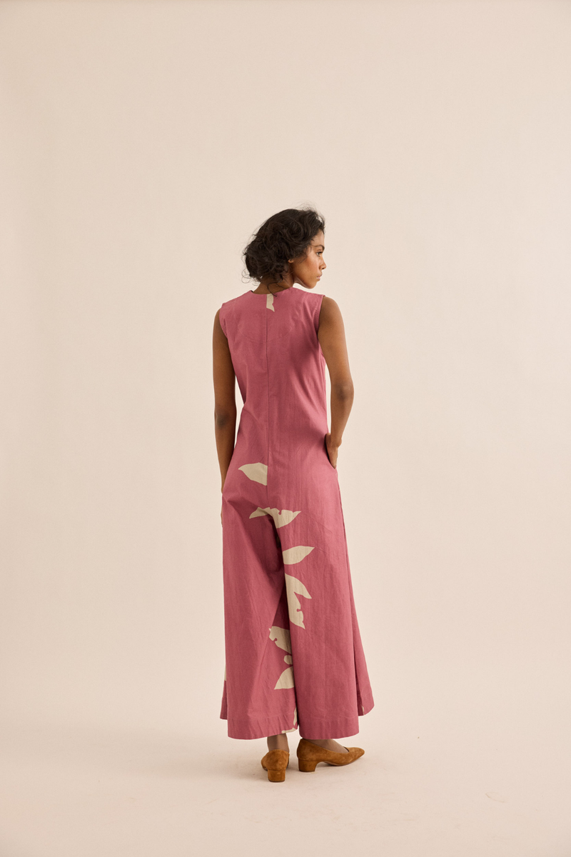 Dalia Jumpsuit oxford jumpsuit by Khara Kapas in rose pink for women Worldwide