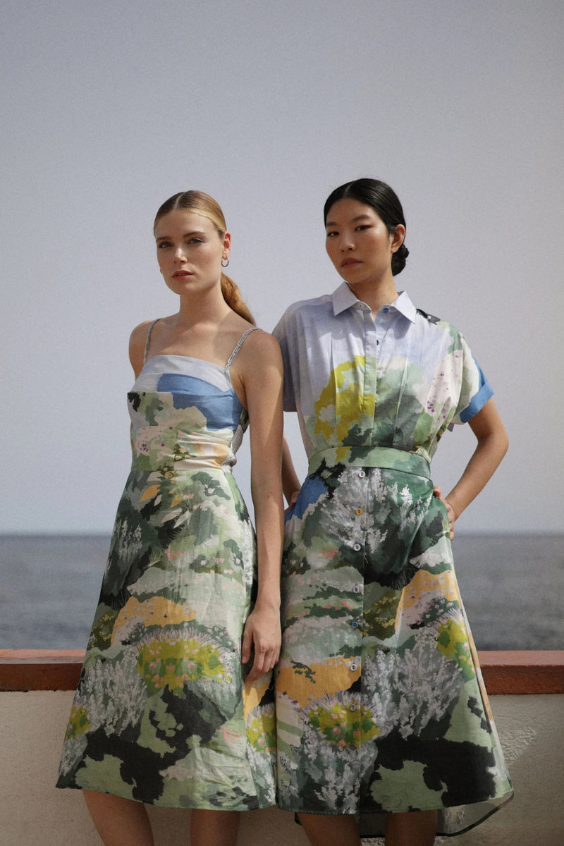 Coral Midi - Forest satin by NOIB for women Worldwide