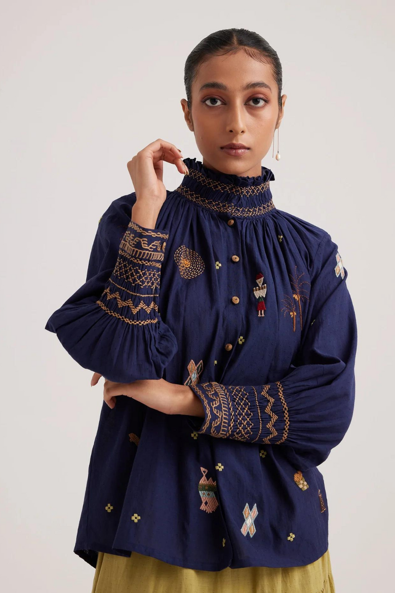 Farmer Top-Folk Ink cotton by CORD for women Worldwide