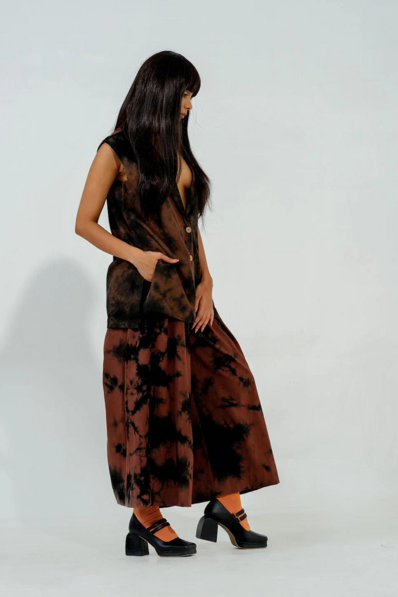 Brown Sugar Pants cotton matty pants/trousers by Stoique in brown for women Worldwide