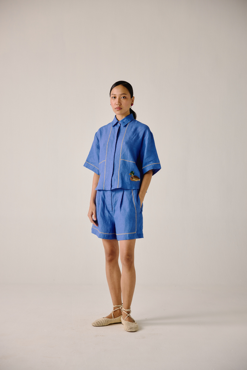 Ava Shirt - Electric Blue Duck by CORD in blue for women Worldwide