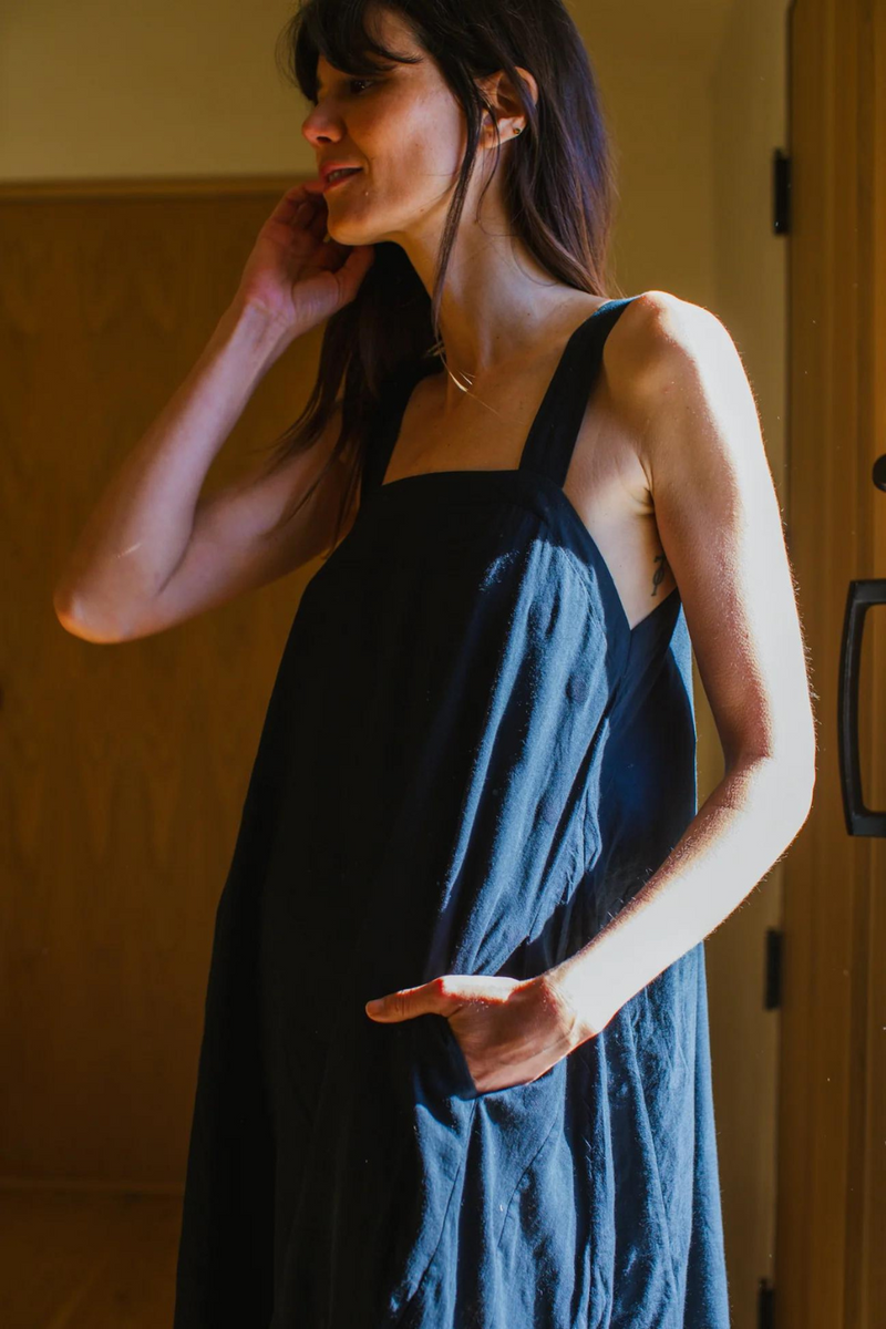 Everywhere Dress/ Vacation dress / Weekend dress-Black 100% cotton by World of Crow in black color for women Worldwide