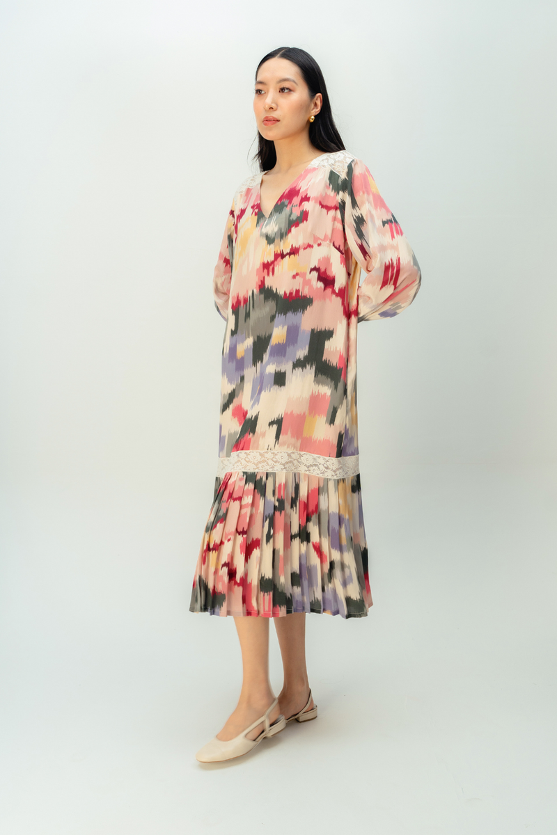 POWDER ROSE DRESS crepe dress by Ode to Odd in multi for women Worldwide