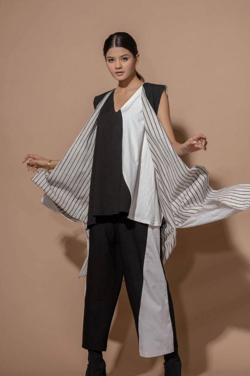 Sage Pants viscose lycra pants/trousers by Stoique in black, off white for women Worldwide