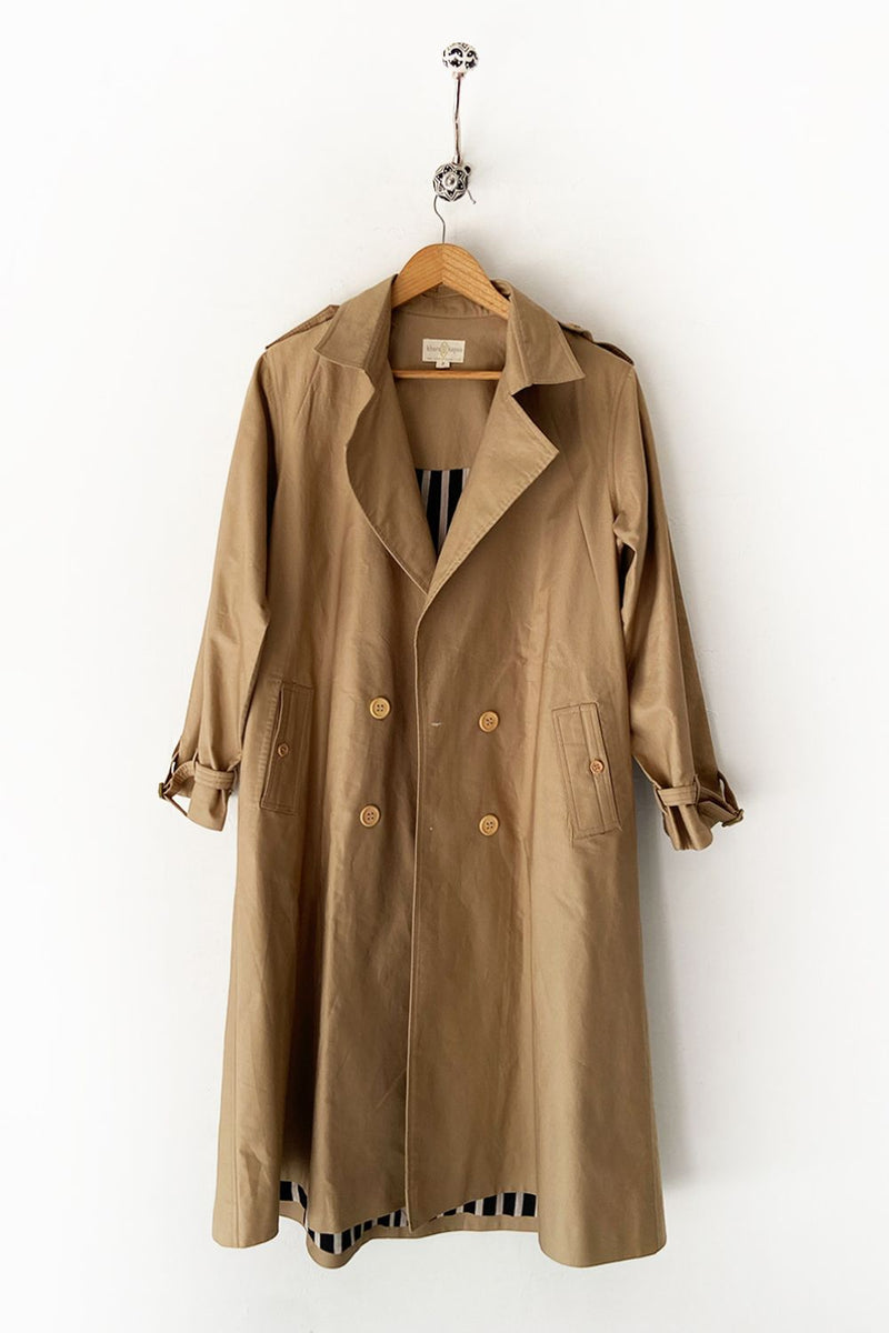 Fawn Trench Coat Jackets & Overlays by Khara Kapas for women Worldwide