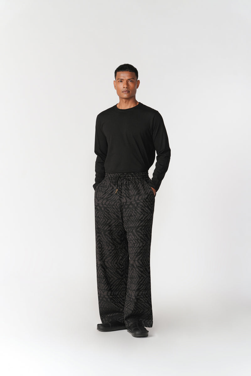 Jacquard Lounge Pants pant/trouser by Turn Black in black for men Worldwide