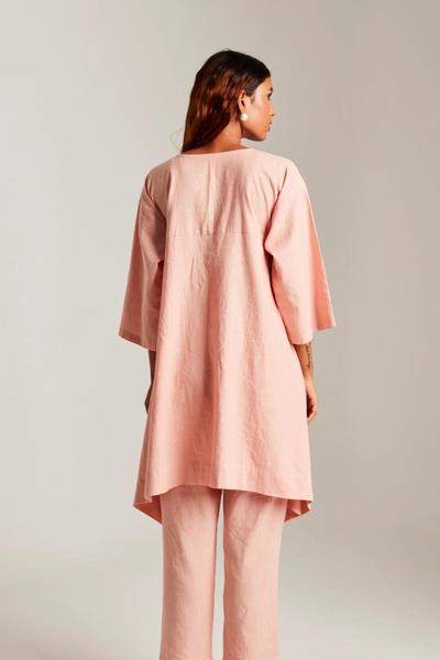 Rose Co-Linen High Low Kurta