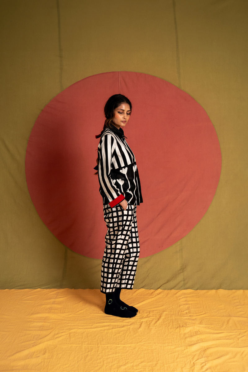 Venti Shirt Tunic-Black and White