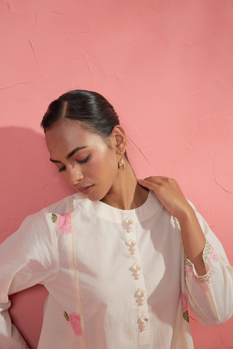 Gul Rose Set 2 cotton cambric light kurta set by AAVIDI in multicolor for women Worldwide