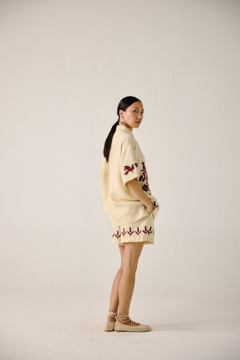 Unisex Set - Ivory Bird Applique by CORD in ivory for women Worldwide