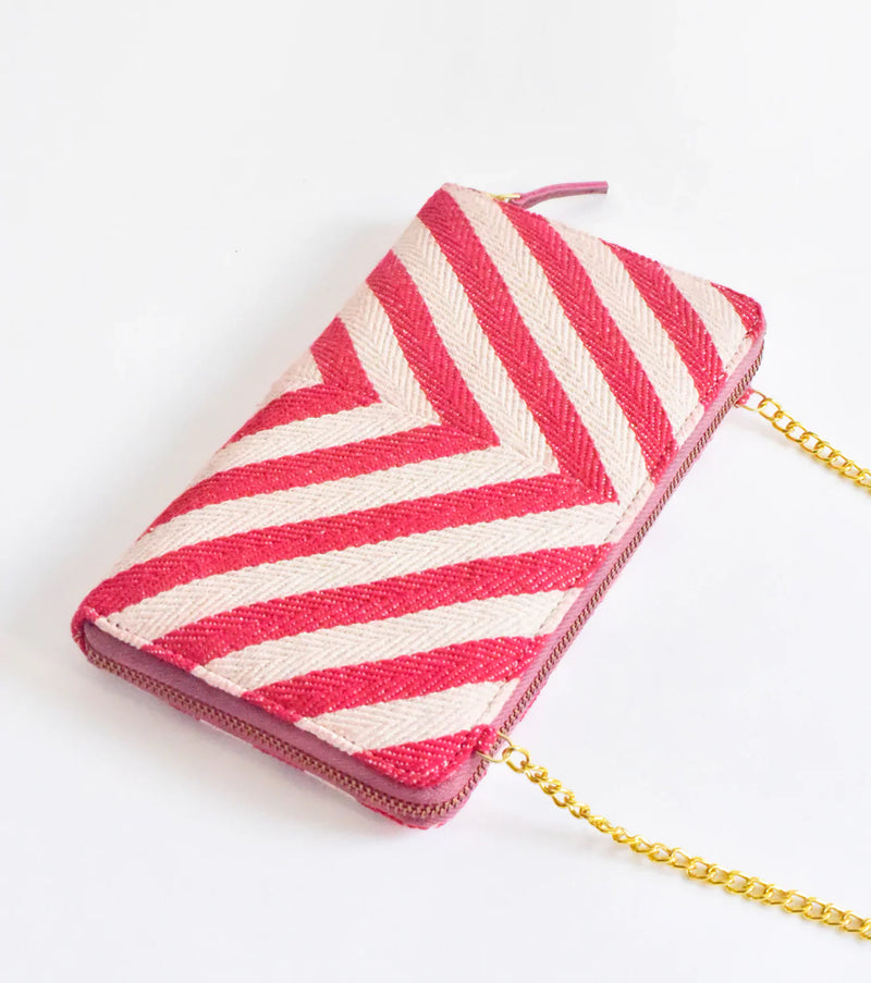 Stripe-it-red Clutch Bags by Khara Kapas for women Worldwide