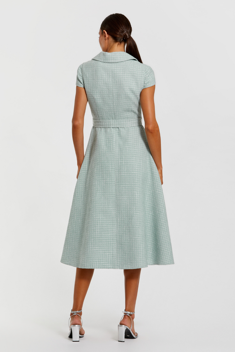 81199-Button Up Midi Dress-Seafoam by Mac Duggal for women Worldwide