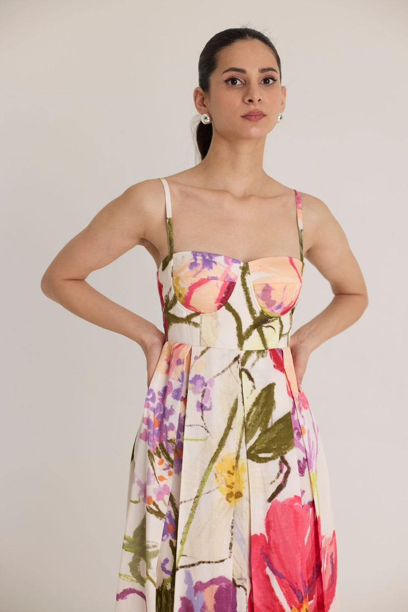 DOLLY WHITE BRALETTE DRESS satin by Yam in multi color for women Worldwide
