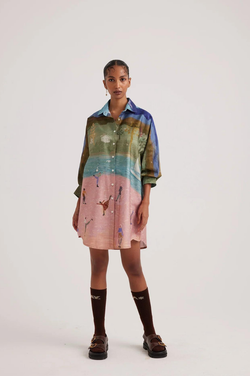 Como Long Shirt-Skater satin by CORD for women Worldwide