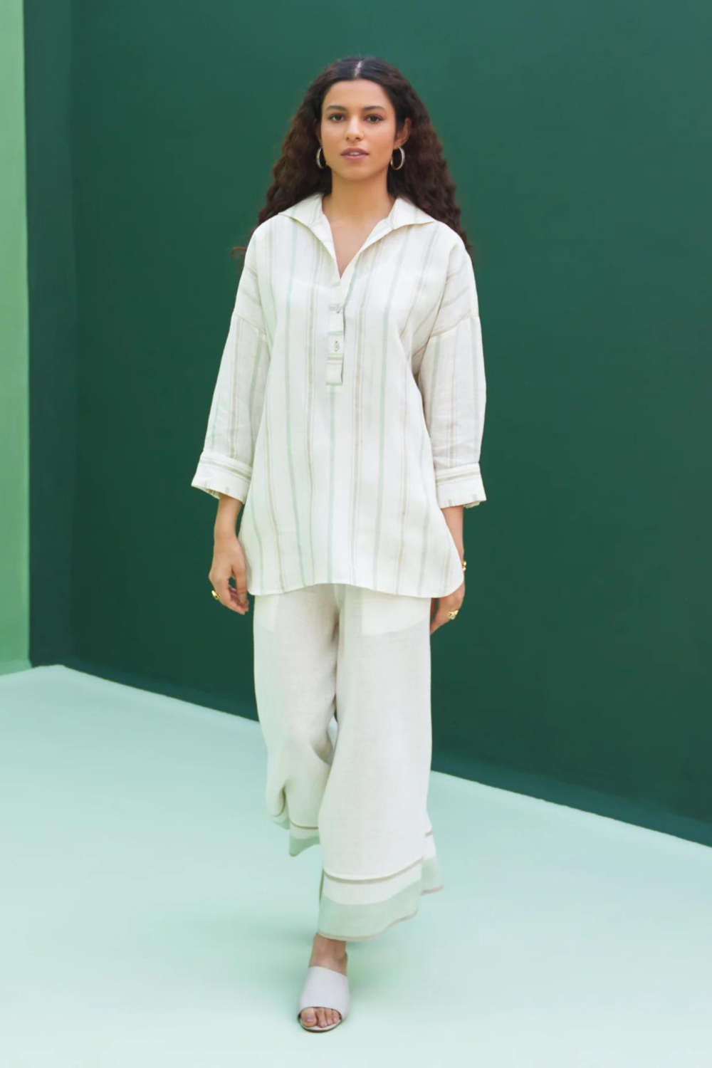 Kiku Striped Linen Shirt
- Mint