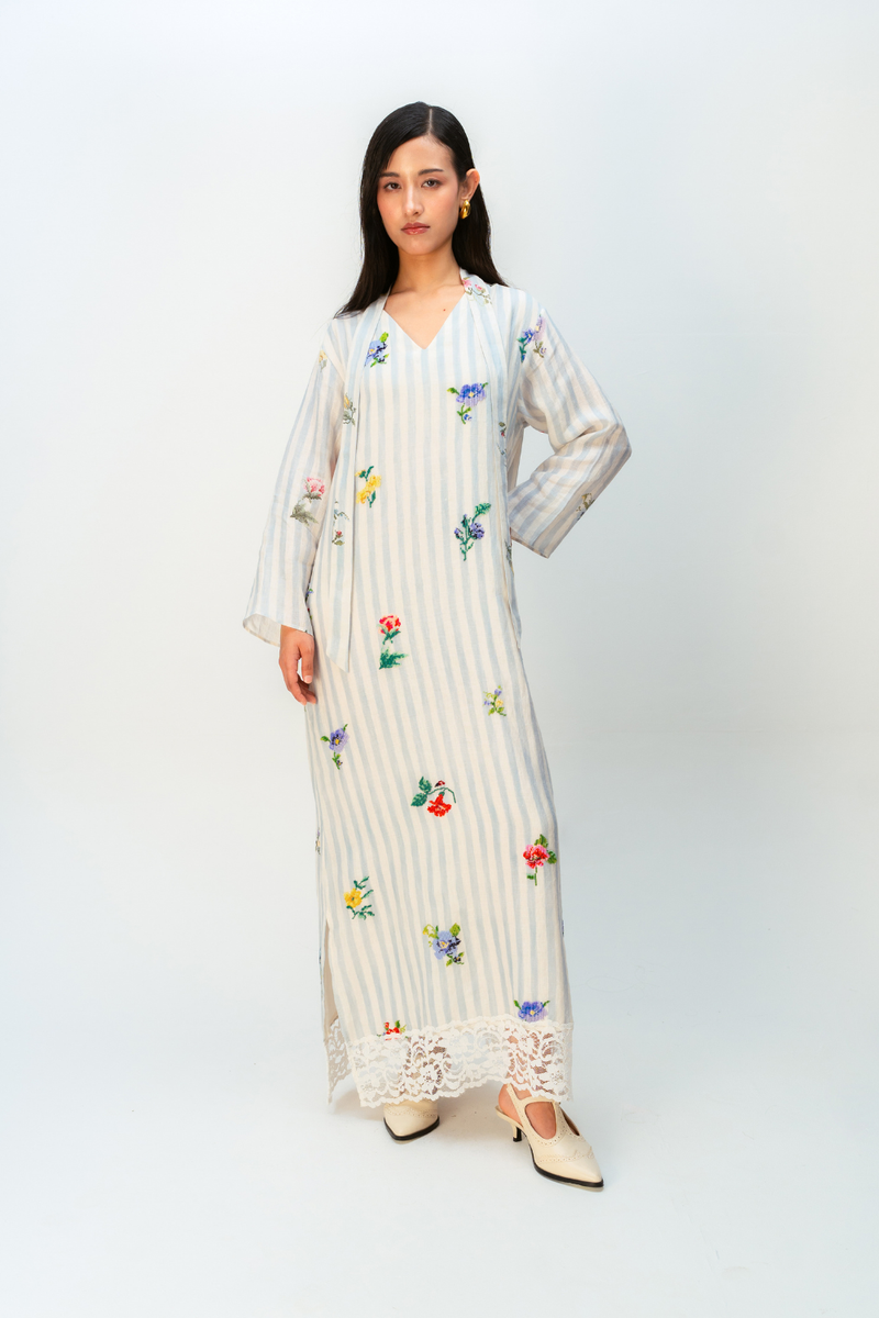 SWEETHEART DRESS linen dress by Ode to Odd in blue for women Worldwide
