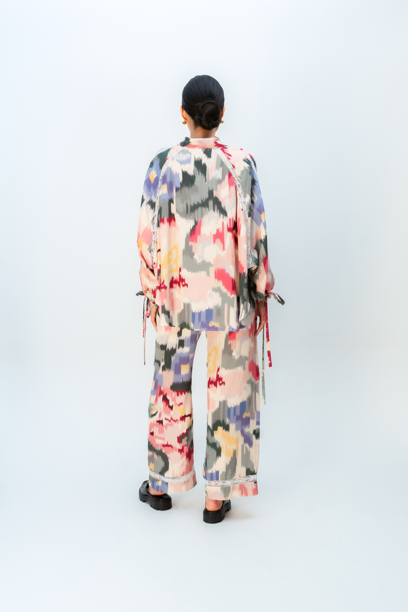 DAWN BLUSH CO-ORD SET crepe co-ord set by Ode to Odd in multi for women Worldwide