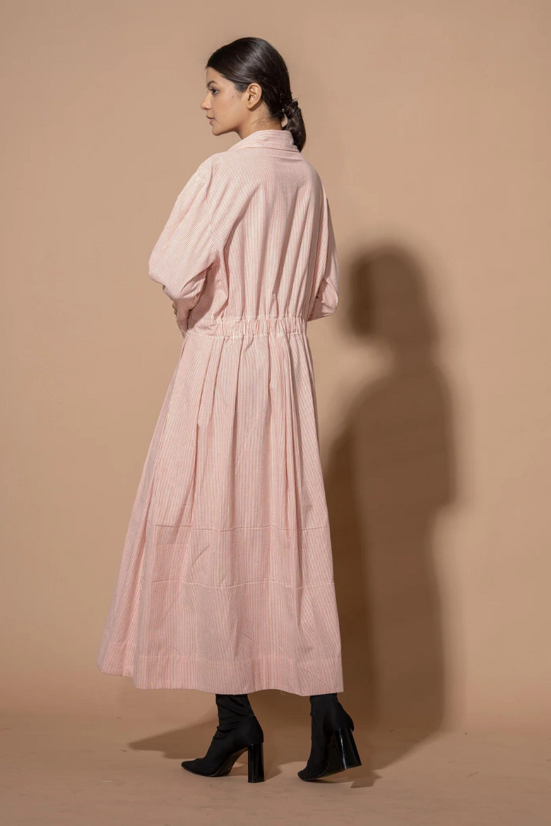 Chamomile Dress handwoven cotton dresses by Stoique in red,  natural for women Worldwide