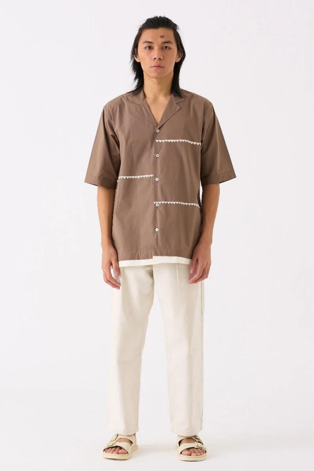 TRIANGLE EMBROIDERED SHIRT - CEDAR