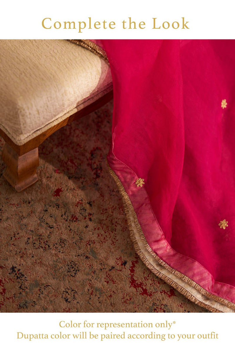 Jeriah - Short Chauga With Salwar-Hotpink silk by SHEETAL BATRA in pink color for women Worldwide