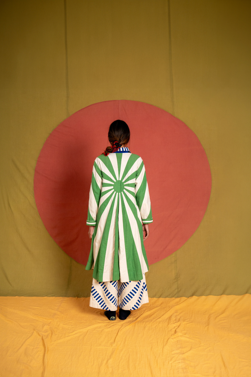 Urja Jacket-Green and White