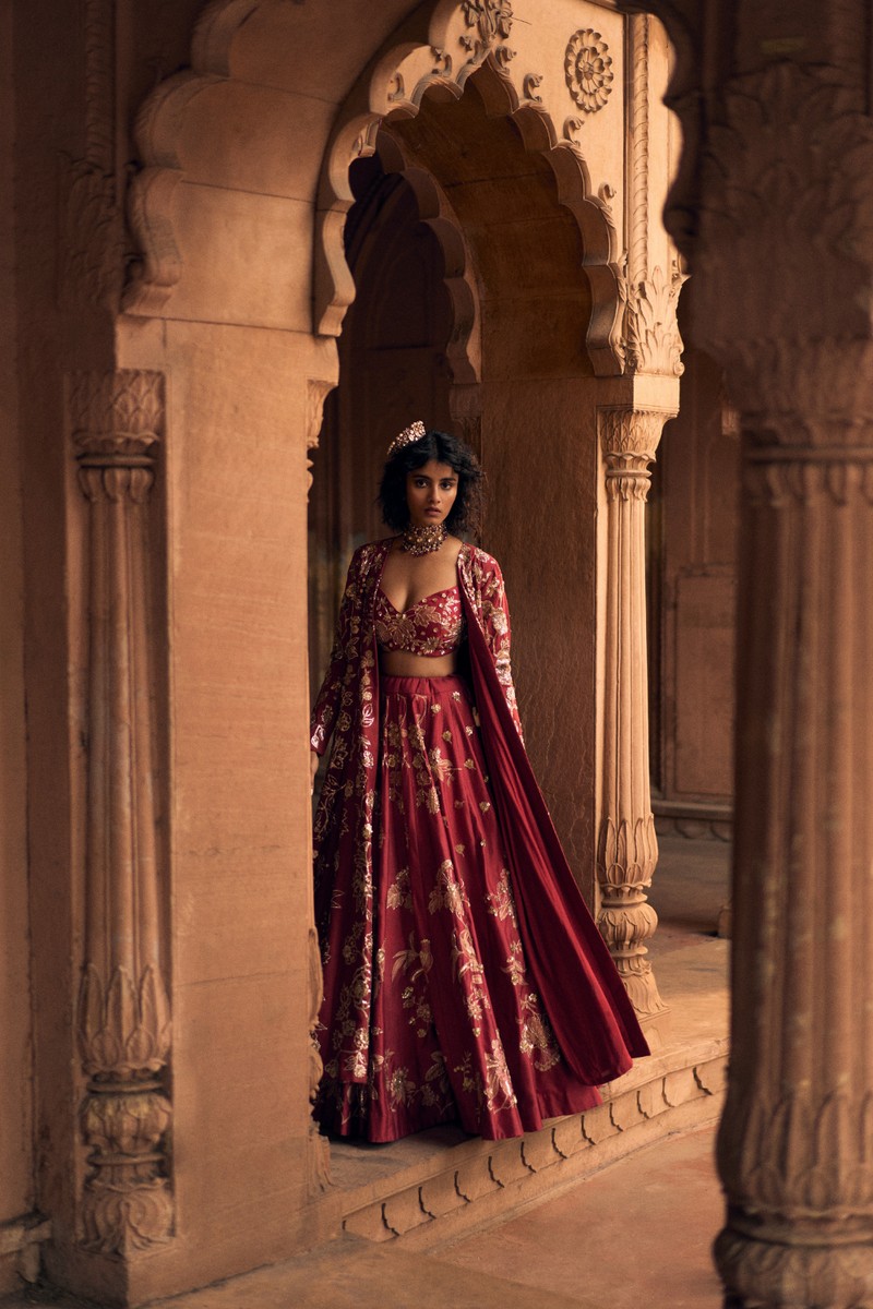PH-2479 
Lehenga 
Blouse 
Jacket / Dupatta Set by Paulmi & Harsh for women Worldwide